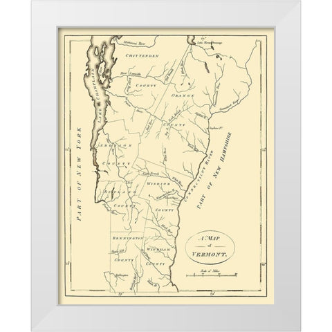 Vermont - Stockdale 1794 White Modern Wood Framed Art Print by Stockdale