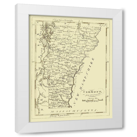 Vermont - Carey 1796 White Modern Wood Framed Art Print by Carey