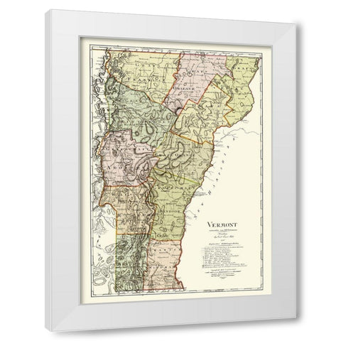 Vermont - Bohn 1796 White Modern Wood Framed Art Print by Bohn