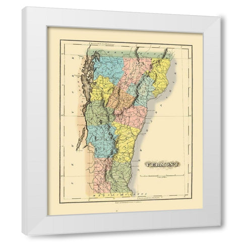 Vermont - Lucas 1822 White Modern Wood Framed Art Print by Lucas