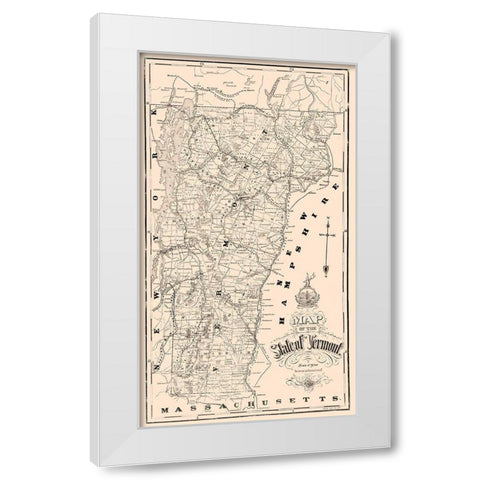 Vermont - Mc Kinley 1890  White Modern Wood Framed Art Print by Mc Kinley