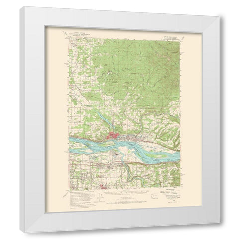 Camas Washington Oregon Quad - USGS 1966 White Modern Wood Framed Art Print by USGS