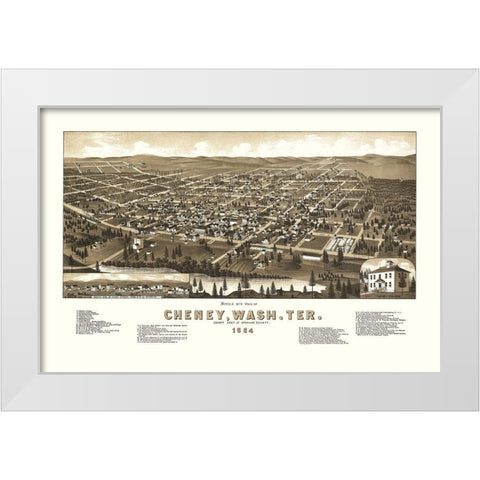 Cheney Washington - Wellge 1884 White Modern Wood Framed Art Print by Wellge
