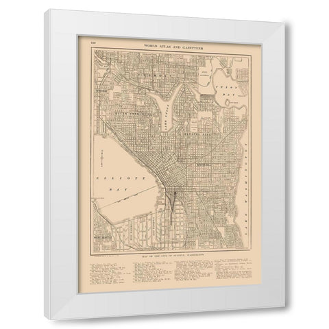 Seattle  Washington  - Reynold 1921 White Modern Wood Framed Art Print by Reynold