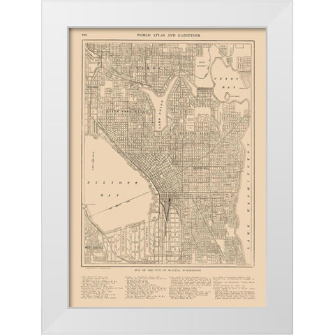 Seattle  Washington  - Reynold 1921 White Modern Wood Framed Art Print by Reynold