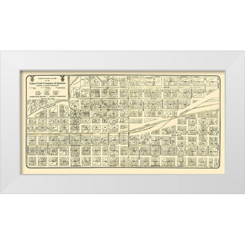 Spokane Washington Landowner - Davis 1908 White Modern Wood Framed Art Print by Davis