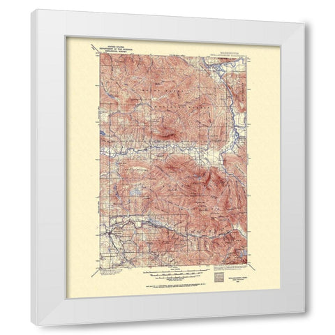 Stillaguamish Washington Quad - USGS 1899 White Modern Wood Framed Art Print by USGS