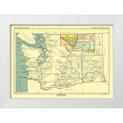Washington - Hoen 1896 White Modern Wood Framed Art Print by Hoen