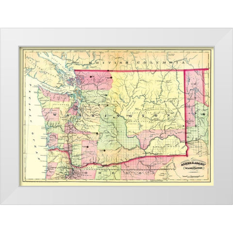 Washington - Asher  1874 White Modern Wood Framed Art Print by Asher