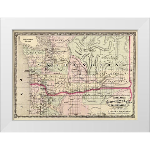 Washington - Cram 1875 White Modern Wood Framed Art Print by Cram