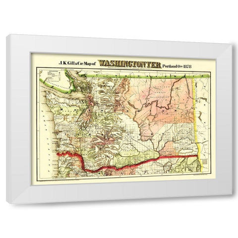 Washington Territory - Askevold 1878 White Modern Wood Framed Art Print by Askevold