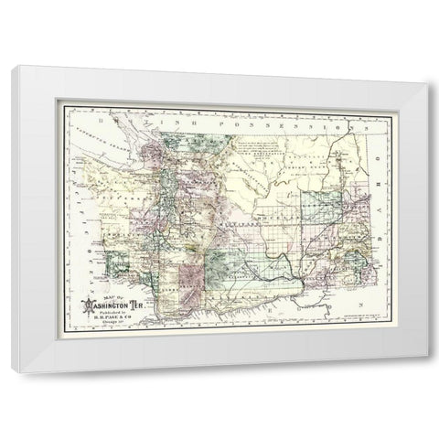 Washington Territory - Page 1883 White Modern Wood Framed Art Print by Page