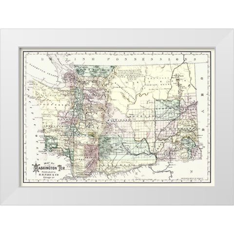 Washington Territory - Page 1883 White Modern Wood Framed Art Print by Page