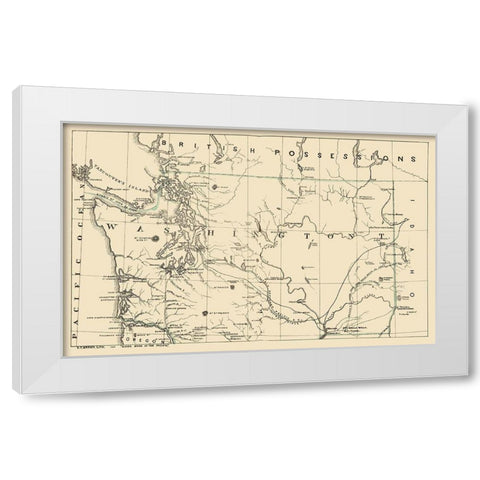 Washington - Brown 1865 White Modern Wood Framed Art Print by Brown