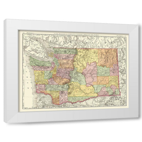 Washington - Rand McNally 1880 White Modern Wood Framed Art Print by Rand McNally