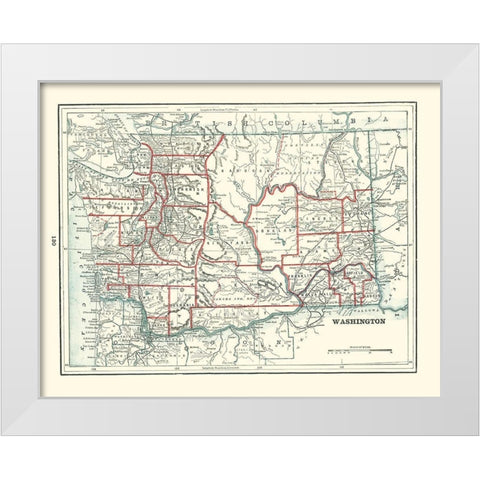 Washington - Rathbun 1893 White Modern Wood Framed Art Print by Rathbun