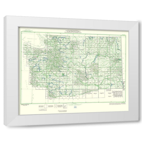 Washington Washington Quad - USGS 1965 White Modern Wood Framed Art Print by USGS