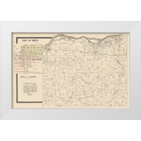Arena  Wisconsin - Brandt 1895 White Modern Wood Framed Art Print by Brandt
