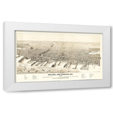 Ashland Wisconsin - Pauli 1890  White Modern Wood Framed Art Print by Pauli