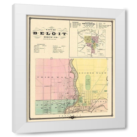 Beloit, Shullsburg Wisconsin Landowner White Modern Wood Framed Art Print by Snyder