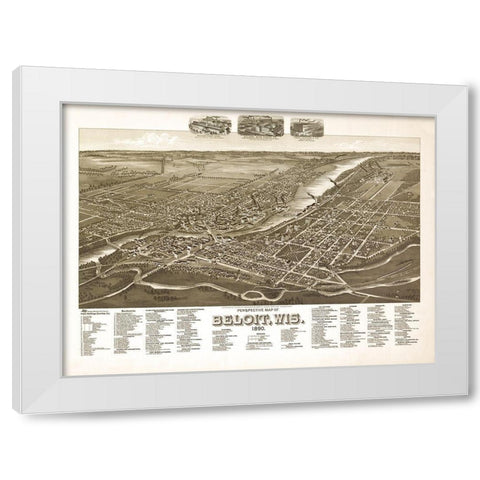 Beloit Wisconsin - American Pub Co 1890  White Modern Wood Framed Art Print by American Pub Co