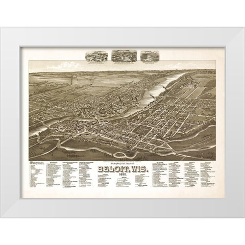 Beloit Wisconsin - American Pub Co 1890  White Modern Wood Framed Art Print by American Pub Co