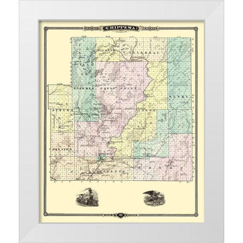 Chippewa  South Wisconsin Landowner - Snyder 1878 White Modern Wood Framed Art Print by Snyder