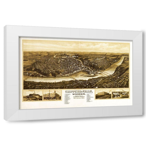 Chippewa Wisconsin - Wellge 1907  White Modern Wood Framed Art Print by Wellge