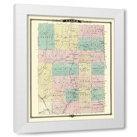 Clark Wisconsin Landowner - Snyder 1878 White Modern Wood Framed Art Print by Snyder