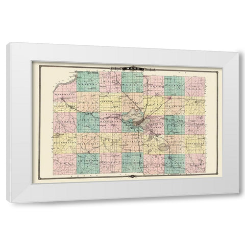 Dane Wisconsin Landowner - Snyder 1878 White Modern Wood Framed Art Print by Snyder