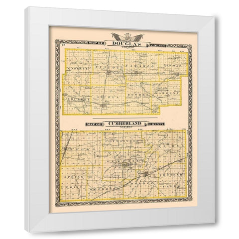 Douglas  Cumberland County  Wisconsin - Beers 1876 White Modern Wood Framed Art Print by Beers