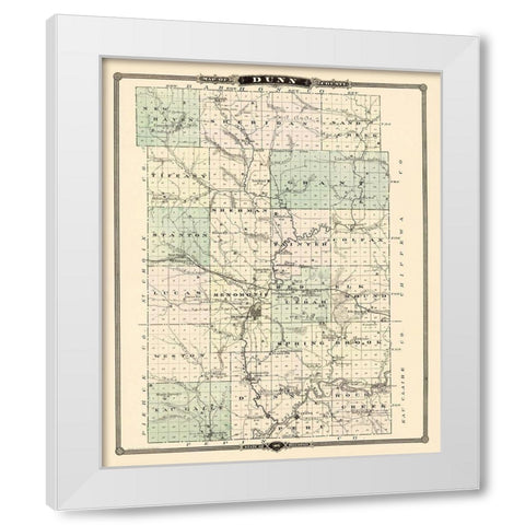 Dunn Wisconsin Landowner - Snyder 1878 White Modern Wood Framed Art Print by Snyder