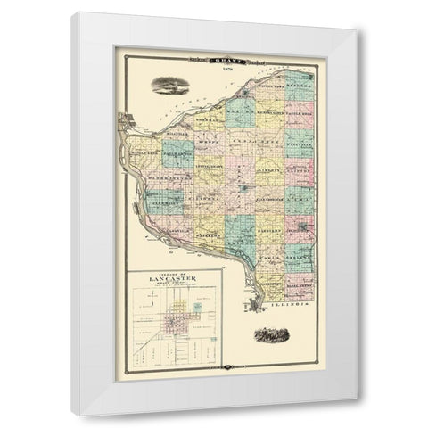 Grant Wisconsin Landowner - Snyder 1878 White Modern Wood Framed Art Print by Snyder
