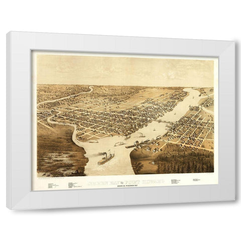 Green Bay Fort Howard Wisconsin - Ruger 1867  White Modern Wood Framed Art Print by Ruger