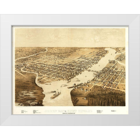 Green Bay Fort Howard Wisconsin - Ruger 1867  White Modern Wood Framed Art Print by Ruger