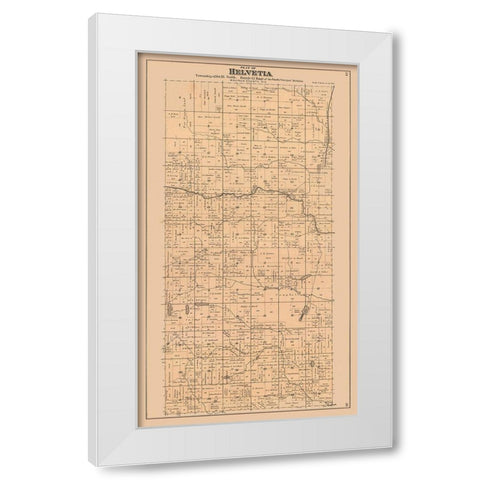 Helvetia  Wisconsin - 1912 White Modern Wood Framed Art Print by Waupaca Abstract & Loan Co.