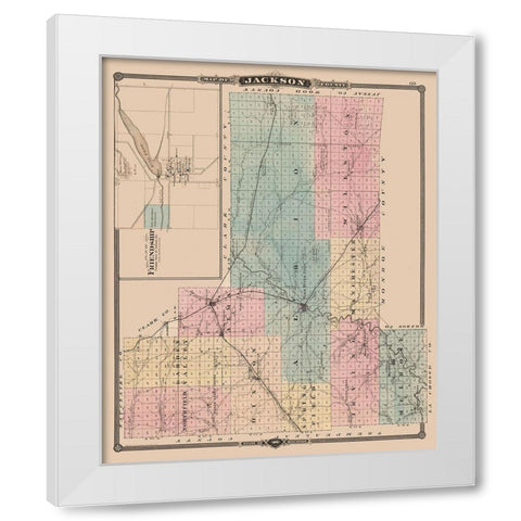 Jackson County  Wisconsin - Snyder 1848 White Modern Wood Framed Art Print by Snyder