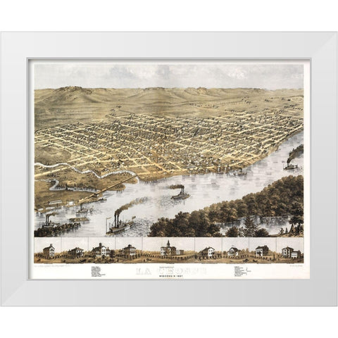 La Crosse Wisconsin - Ruger 1867  White Modern Wood Framed Art Print by Ruger