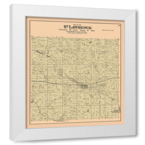 St Lawrence  Wisconsin - 1912 White Modern Wood Framed Art Print by Waupaca Abstract & Loan Co.