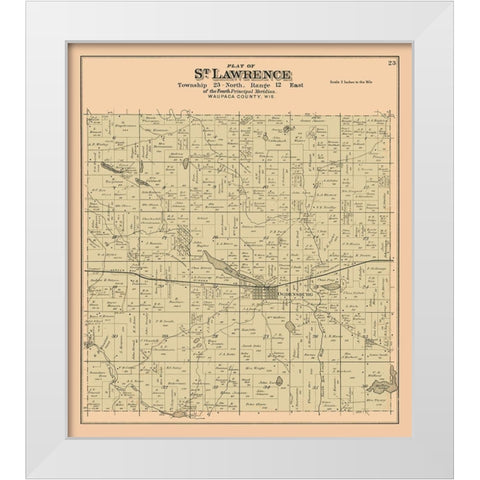 St Lawrence  Wisconsin - 1912 White Modern Wood Framed Art Print by Waupaca Abstract & Loan Co.