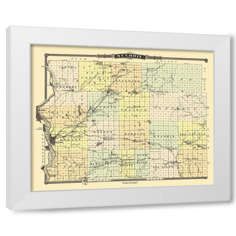 St. Croix Wisconsin Landowner - Snyder 1878 White Modern Wood Framed Art Print by Snyder