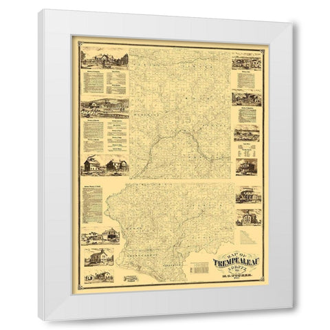Trempealeau County Wisconsin - Tucker 1877  White Modern Wood Framed Art Print by Tucker