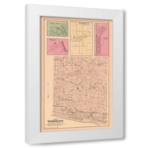 Waterloo  Wisconsin - Foote 1877 White Modern Wood Framed Art Print by Foote