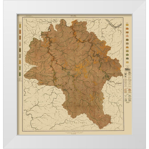 Boone West Virginia Soil 1913 - Hoen White Modern Wood Framed Art Print by Hoen