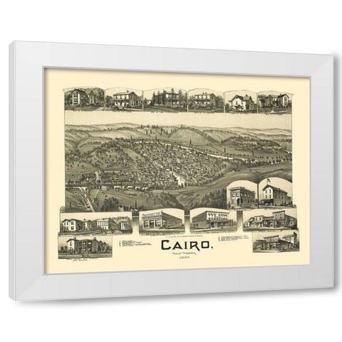 Cairo West Virginia - Fowler 1899 White Modern Wood Framed Art Print by Fowler