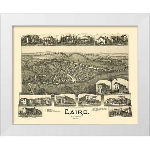 Cairo West Virginia - Fowler 1899 White Modern Wood Framed Art Print by Fowler