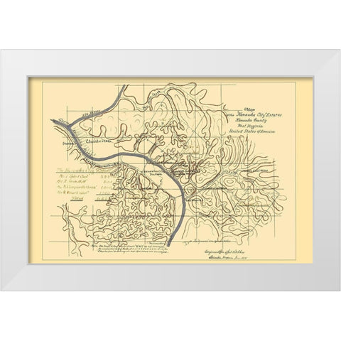 Kanawha West Virginia Kanawha City Estates White Modern Wood Framed Art Print by Hotchkiss