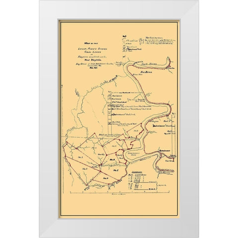 Loup Piney Divide Coal Lands West Virginia White Modern Wood Framed Art Print by Hotchkiss