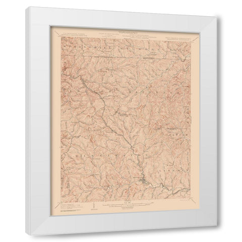 Mannington West Virginia Quad - USGS 1905 White Modern Wood Framed Art Print by USGS