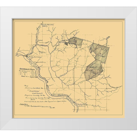 Middleton Coal Lands Fayette County West VA White Modern Wood Framed Art Print by Hotchkiss